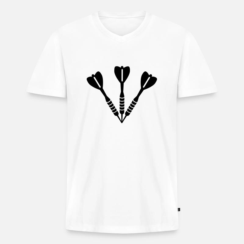 Darts - Männer Premium Bio T-Shirt mit V-Ausschnitt - Weiß