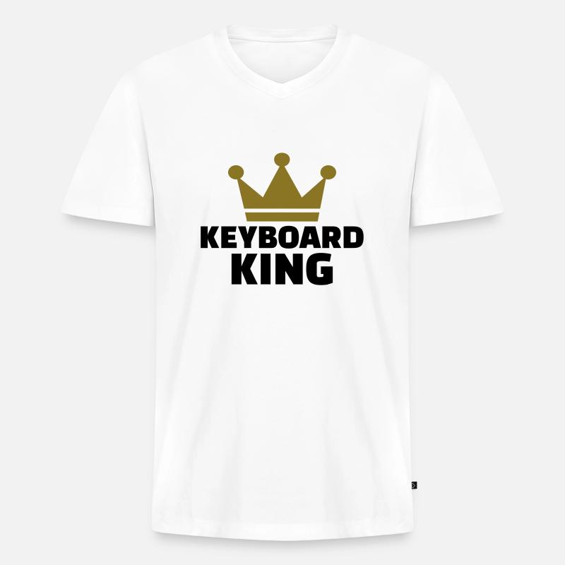 Keyboard - Männer Premium Bio T-Shirt mit V-Ausschnitt - Weiß
