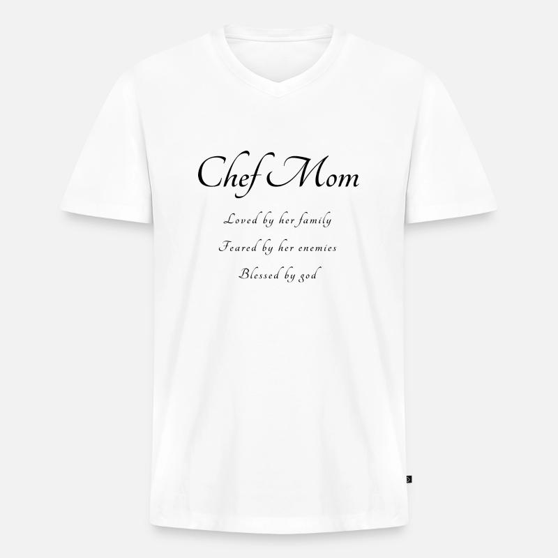 Köchin Mutter Spruch - Männer Premium Bio T-Shirt mit V-Ausschnitt - Weiß