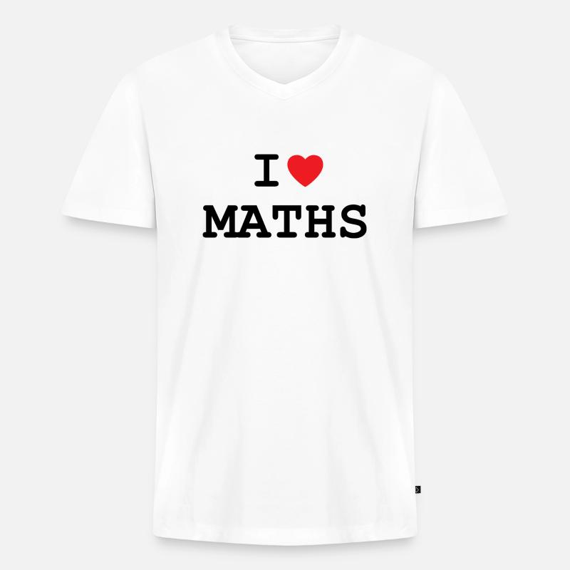Ich liebe Mathematik - Männer Premium Bio T-Shirt mit V-Ausschnitt - Weiß