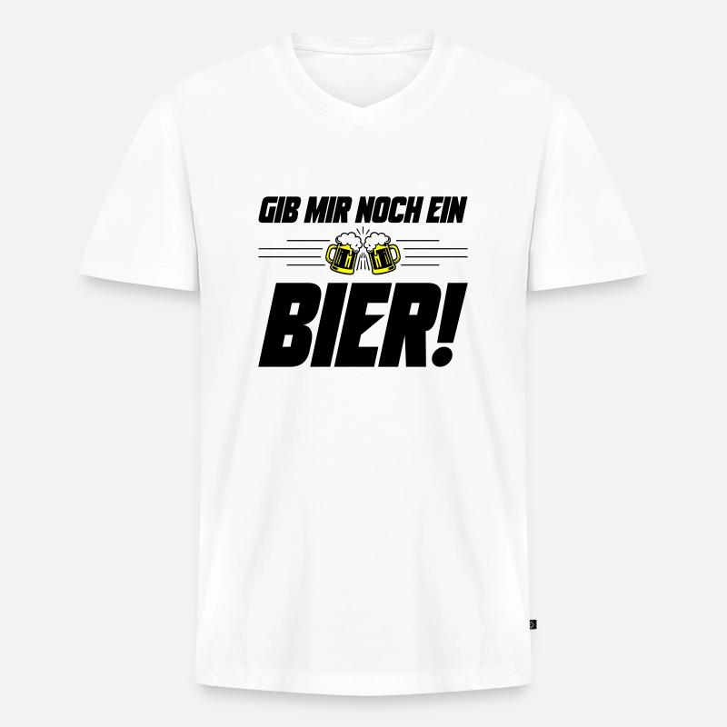 Noch ein Bier Spruch - Männer Premium Bio T-Shirt mit V-Ausschnitt - Weiß