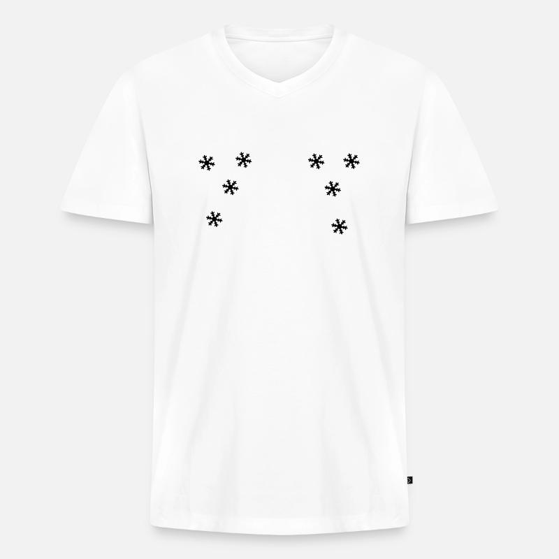 Schnee - Männer Premium Bio T-Shirt mit V-Ausschnitt - Weiß