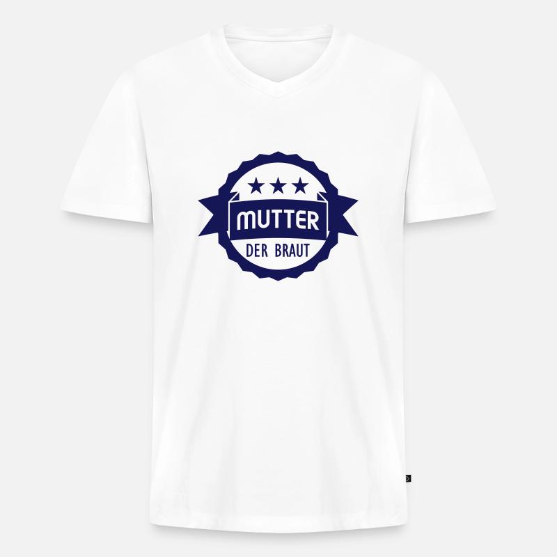 Mutter der Braut - Männer Premium Bio T-Shirt mit V-Ausschnitt - Weiß