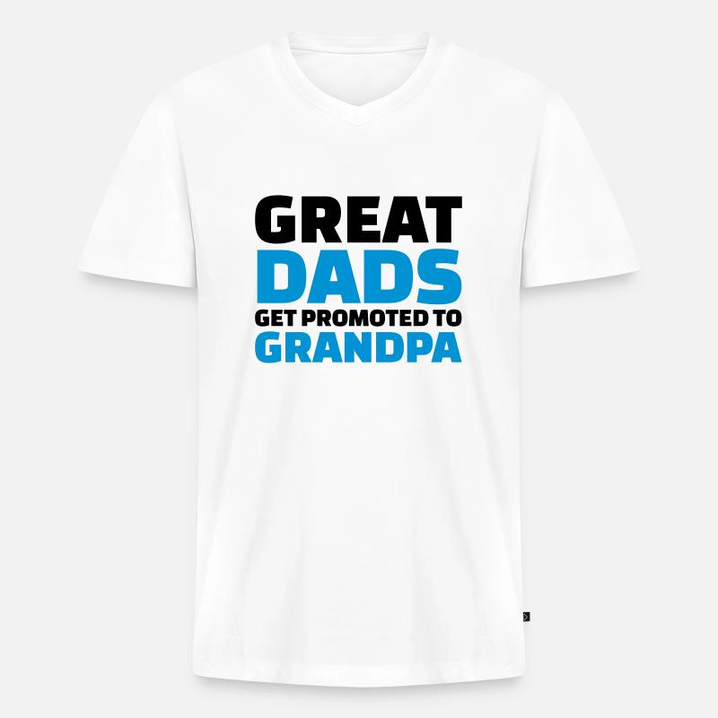 Opa - Männer Premium Bio T-Shirt mit V-Ausschnitt - Weiß