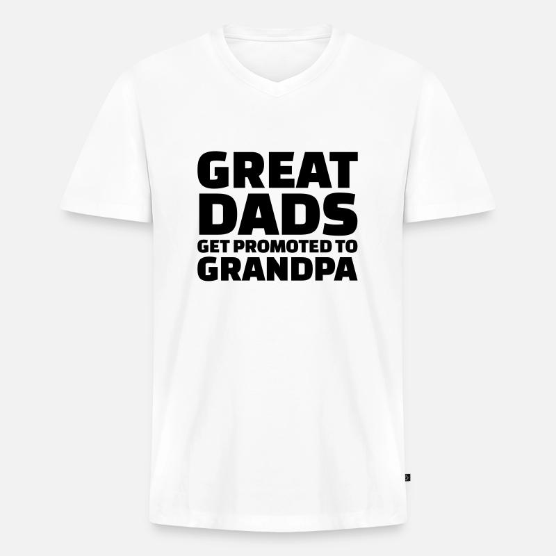 Opa - Männer Premium Bio T-Shirt mit V-Ausschnitt - Weiß