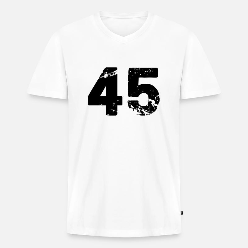 45 - Männer Premium Bio T-Shirt mit V-Ausschnitt - Weiß