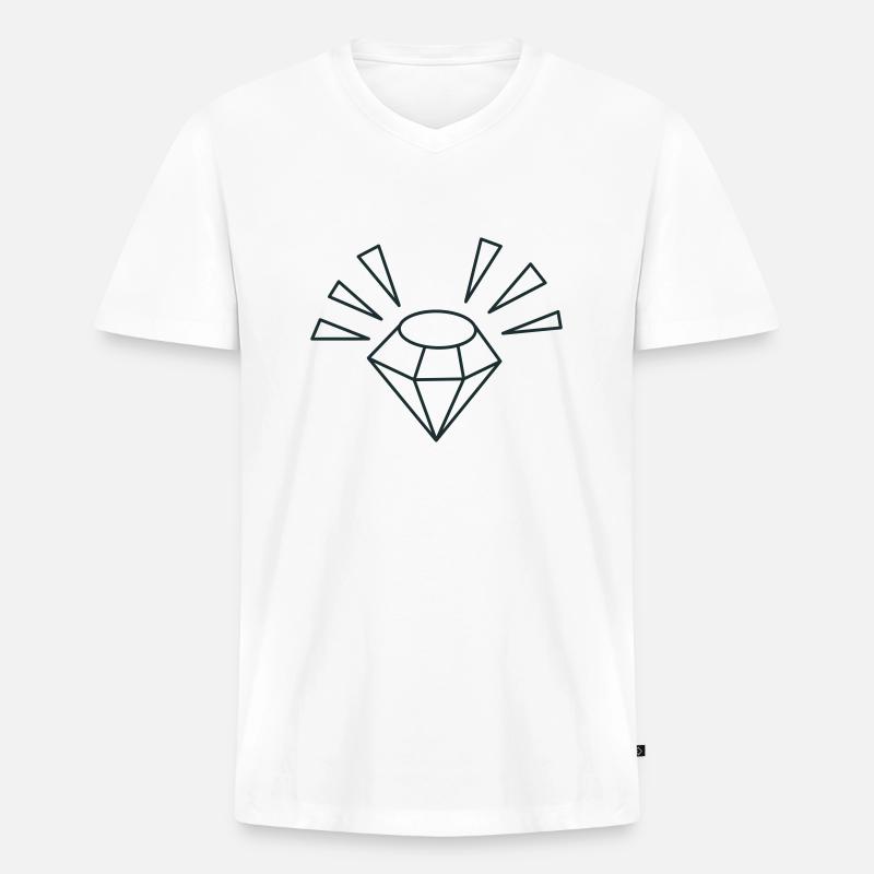 GEM mit hellen Funken - Männer Premium Bio T-Shirt mit V-Ausschnitt - Weiß