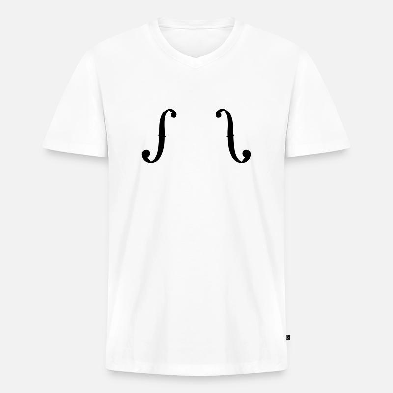 F-Loch - Männer Premium Bio T-Shirt mit V-Ausschnitt - Weiß