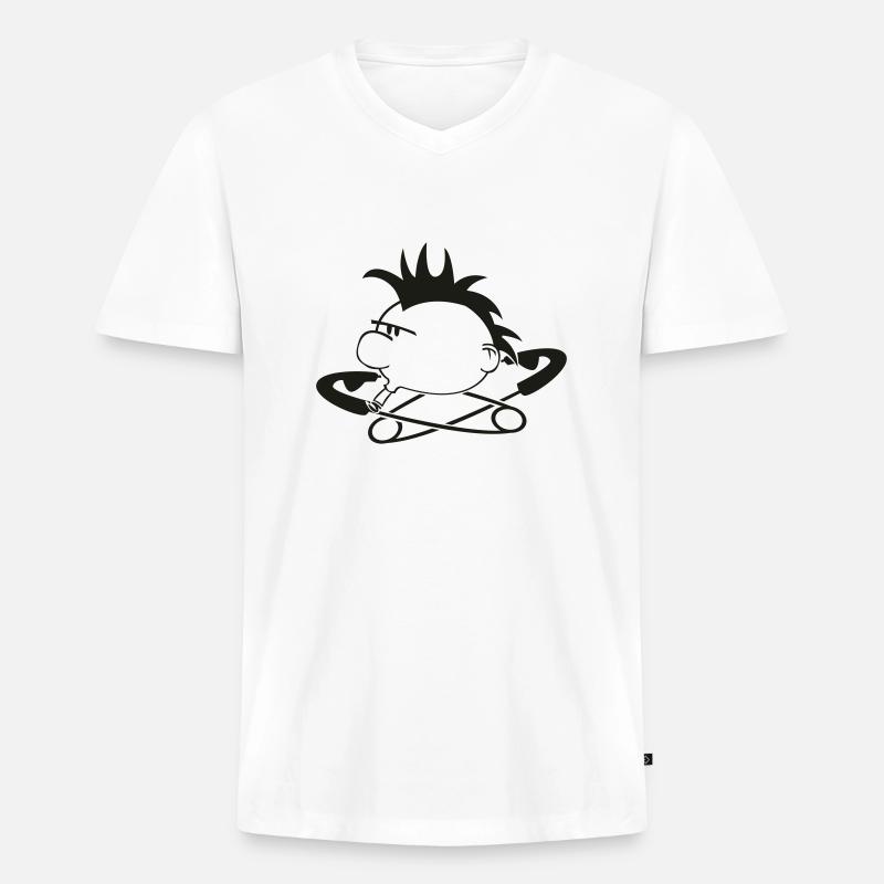Punk Head DWD - Männer Premium Bio T-Shirt mit V-Ausschnitt - Weiß