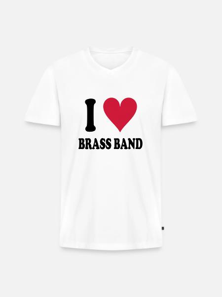 I love Brass Band - Men's Premium Organic T-shirt with V-neck - white