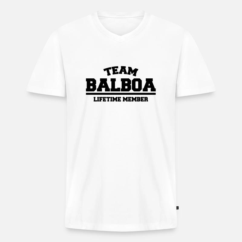 team balboa - Männer Premium Bio T-Shirt mit V-Ausschnitt - Weiß