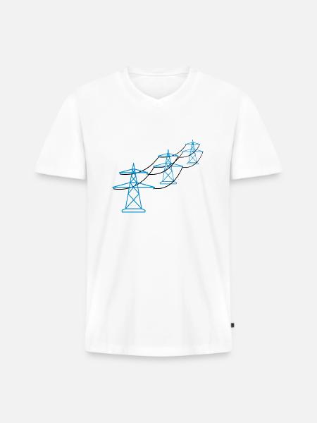 modèle de rangée beaucoup piste mât électrique puissance poteau ele - T-shirt encolure en V Premium bio Homme - blanc