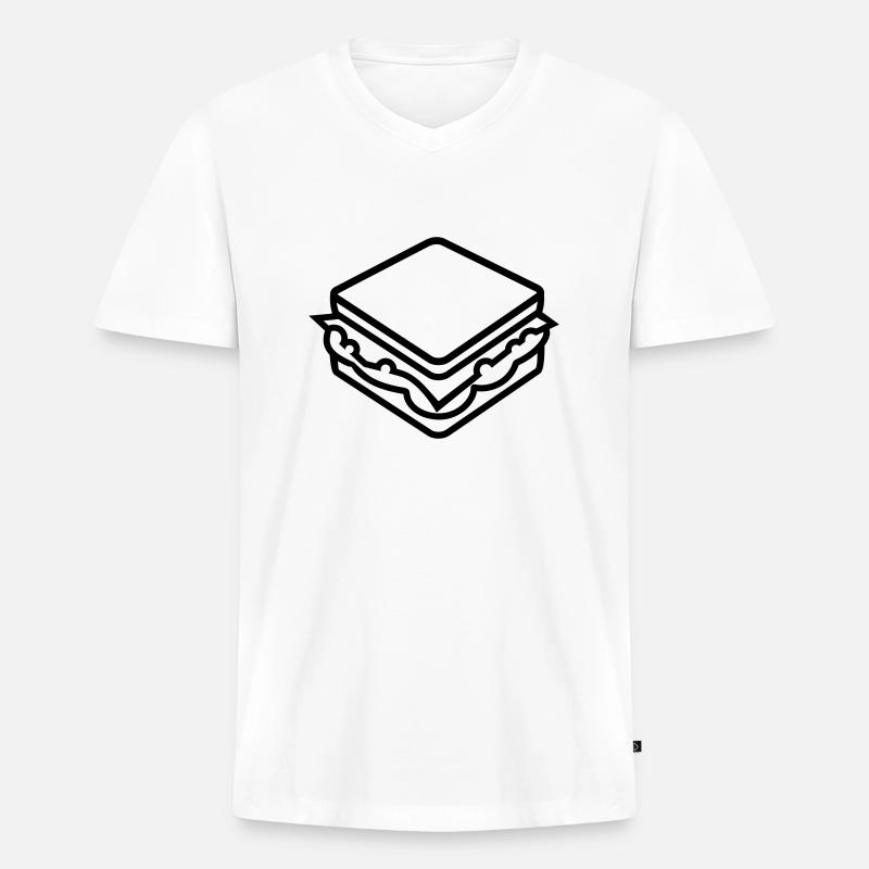 Sandwich - Männer Premium Bio T-Shirt mit V-Ausschnitt - Weiß