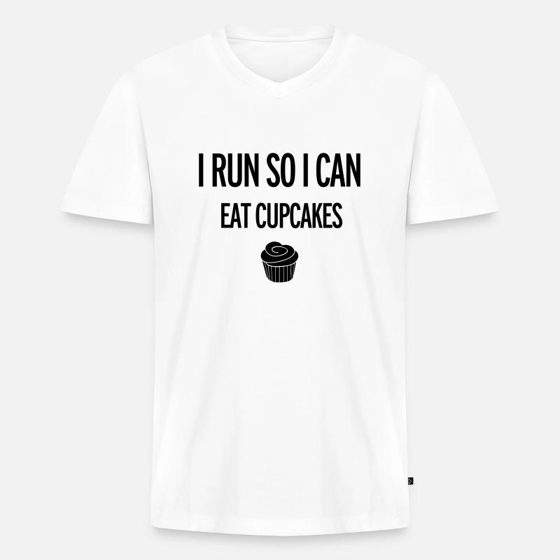 Cupcakes - Männer Premium Bio T-Shirt mit V-Ausschnitt - Weiß