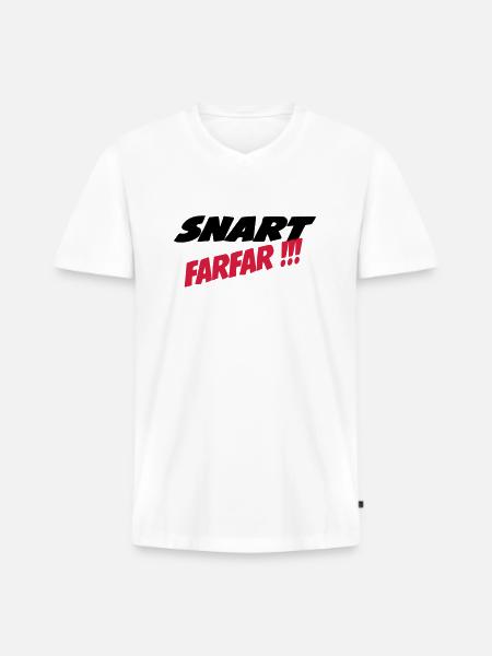 Snart farfar !!! - Männer Premium Bio T-Shirt mit V-Ausschnitt - Weiß