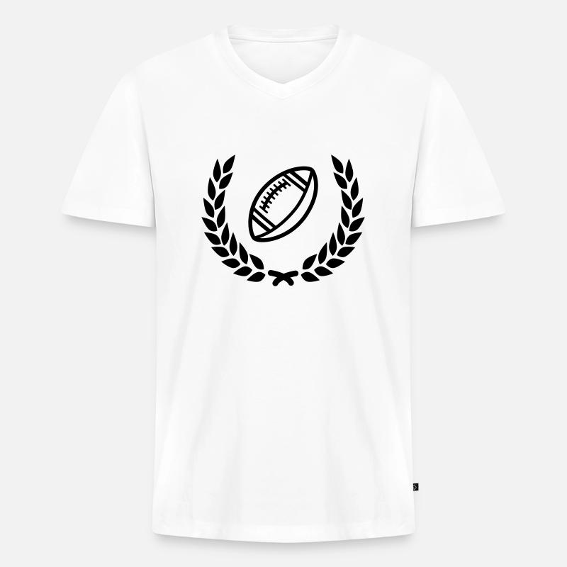rugby - Men's Premium Organic T-shirt with V-neck - white