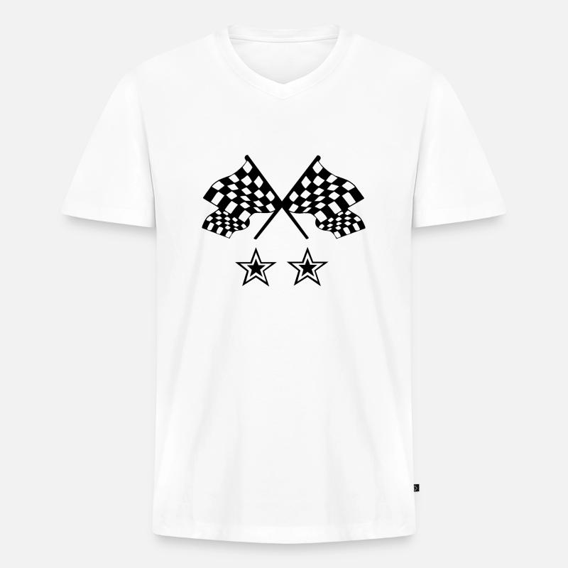 Auto - Männer Premium Bio T-Shirt mit V-Ausschnitt - Weiß