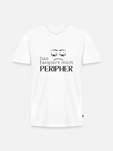 Das tangiert mich peripher - Männer Premium Bio T-Shirt mit V-Ausschnitt - Weiß
