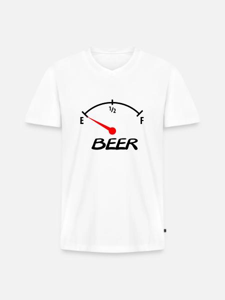 beer - Männer Premium Bio T-Shirt mit V-Ausschnitt - Weiß