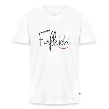 fünfzig - Männer Premium Bio T-Shirt mit V-Ausschnitt - Weiß - Vorne - Nico (187cm)