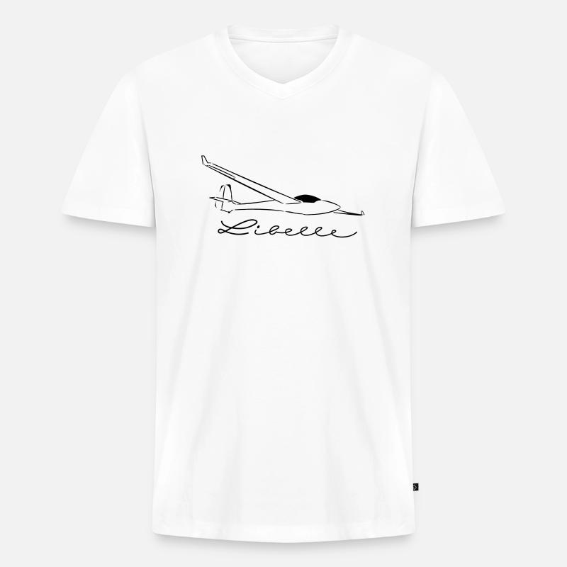 libelle_winglets_ohne_fah - Männer Premium Bio T-Shirt mit V-Ausschnitt - Weiß
