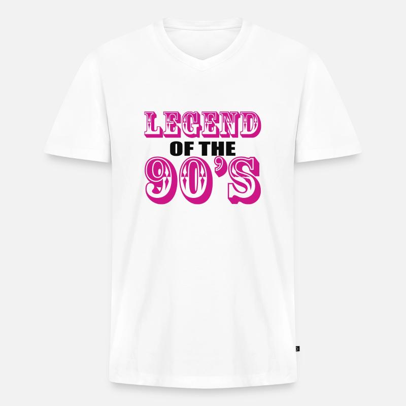 1990iger Sprüche 90s Geschenksidee - Männer Premium Bio T-Shirt mit V-Ausschnitt - Weiß