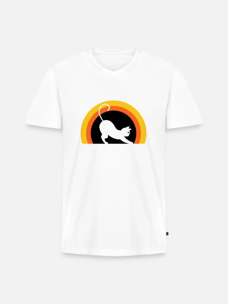 Cat > Vector Graphic ! Cat - Men's Premium Organic T-shirt with V-neck - white