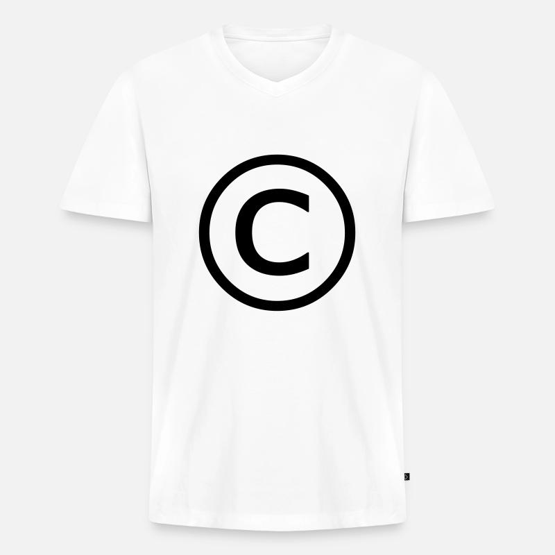 copyright c - Männer Premium Bio T-Shirt mit V-Ausschnitt - Weiß