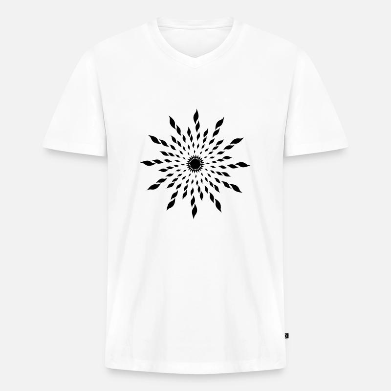 astera (1c) - Männer Premium Bio T-Shirt mit V-Ausschnitt - Weiß