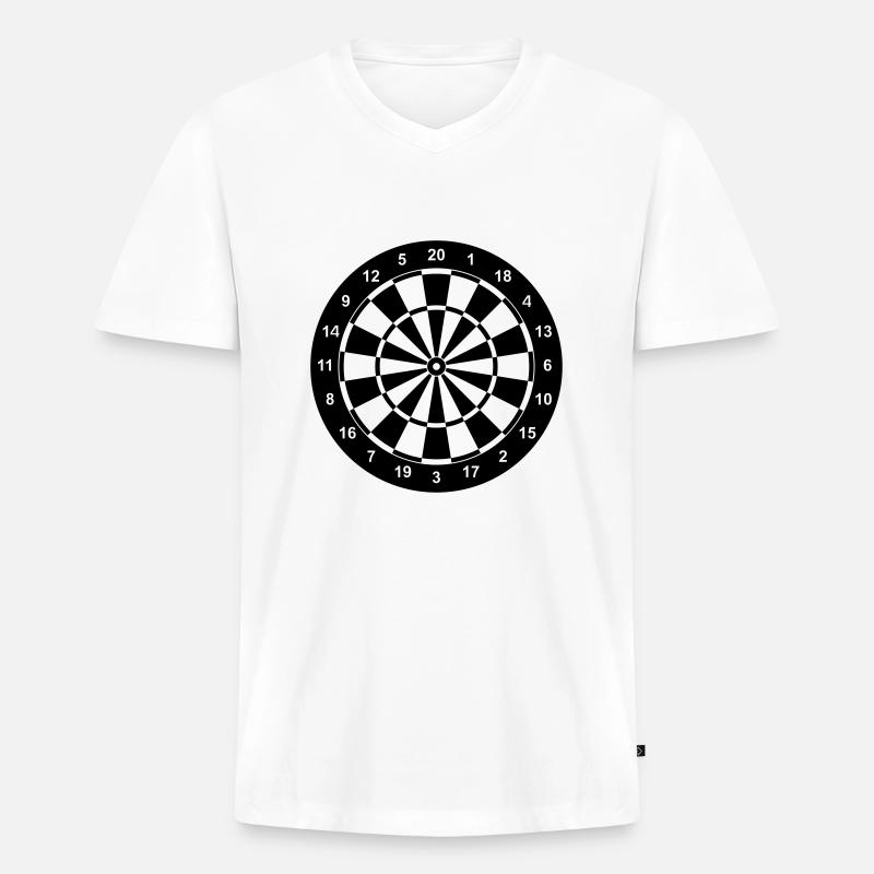 dartboard_1fb - Männer Premium Bio T-Shirt mit V-Ausschnitt - Weiß