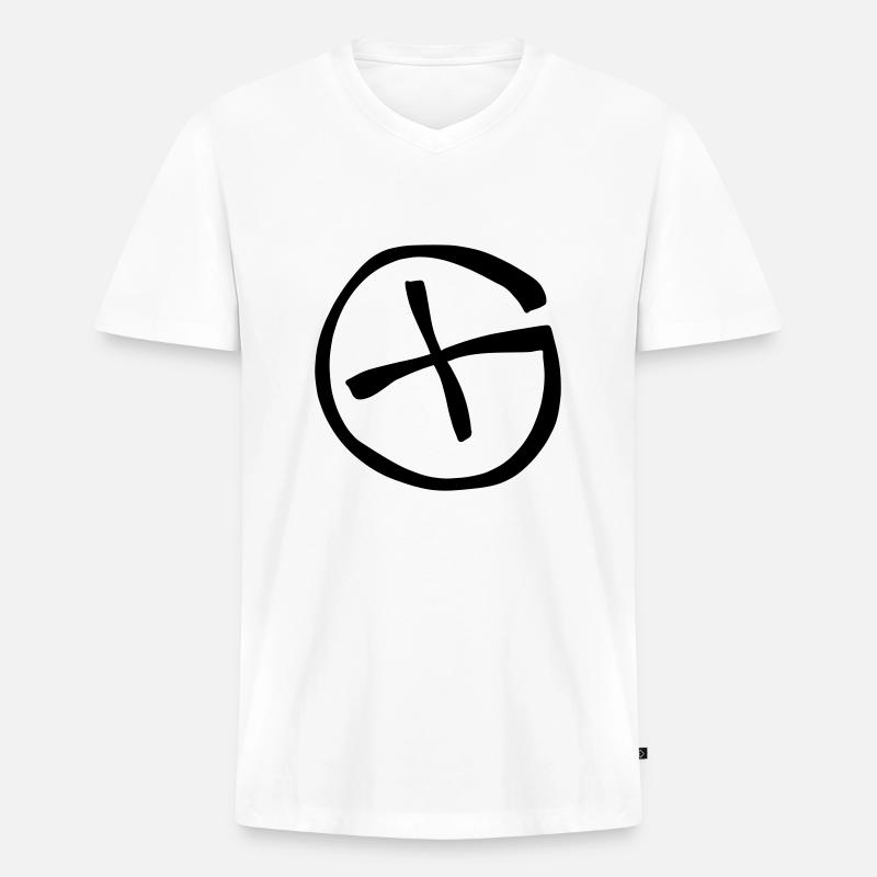 geocaching mittel - Männer Premium Bio T-Shirt mit V-Ausschnitt - Weiß