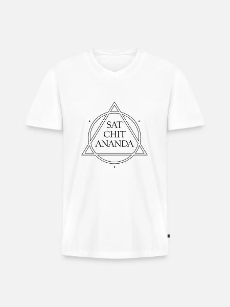 SAT CHIT ANANDA vector - Männer Premium Bio T-Shirt mit V-Ausschnitt - Weiß