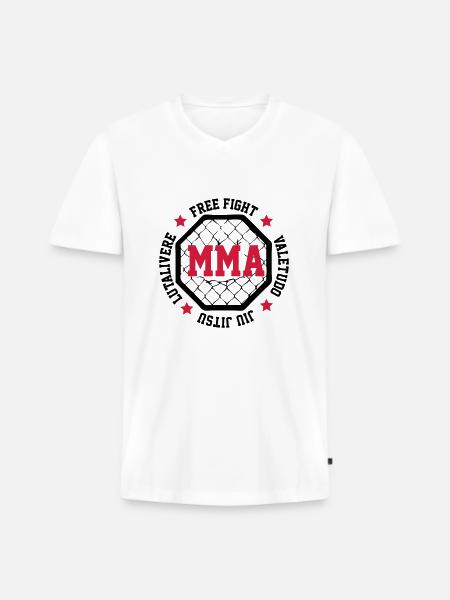 MMA - Männer Premium Bio T-Shirt mit V-Ausschnitt - Weiß