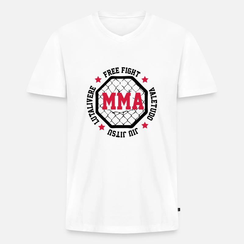 MMA - Männer Premium Bio T-Shirt mit V-Ausschnitt - Weiß