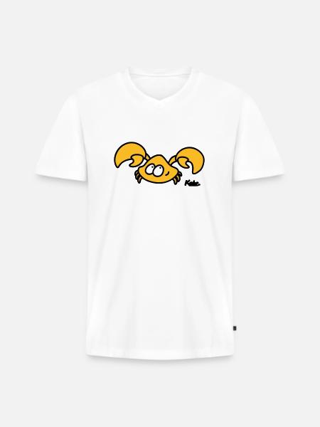Krebs (3c) - Männer Premium Bio T-Shirt mit V-Ausschnitt - Weiß
