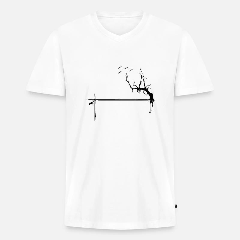 bird - Männer Premium Bio T-Shirt mit V-Ausschnitt - Weiß