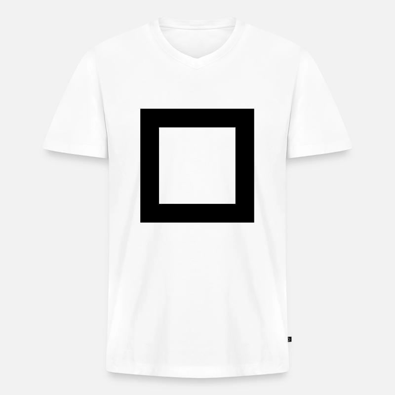 square - Männer Premium Bio T-Shirt mit V-Ausschnitt - Weiß