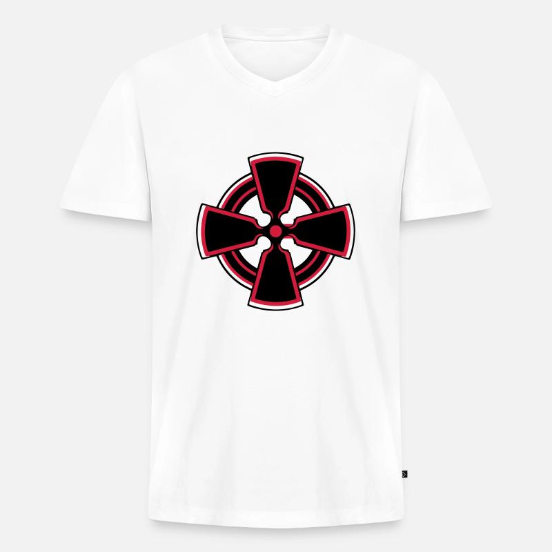 celtic_cross - Männer Premium Bio T-Shirt mit V-Ausschnitt - Weiß