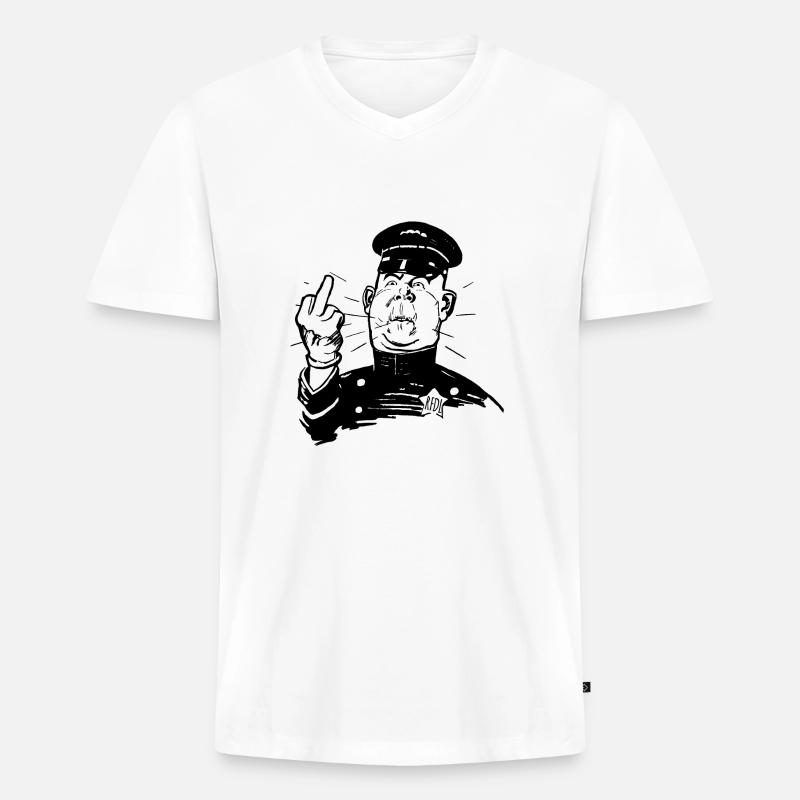 RFDL Cop - Männer Premium Bio T-Shirt mit V-Ausschnitt - Weiß