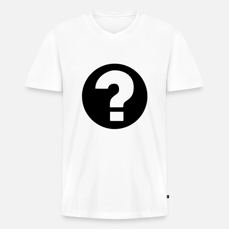 fragezeichen - Männer Premium Bio T-Shirt mit V-Ausschnitt - Weiß