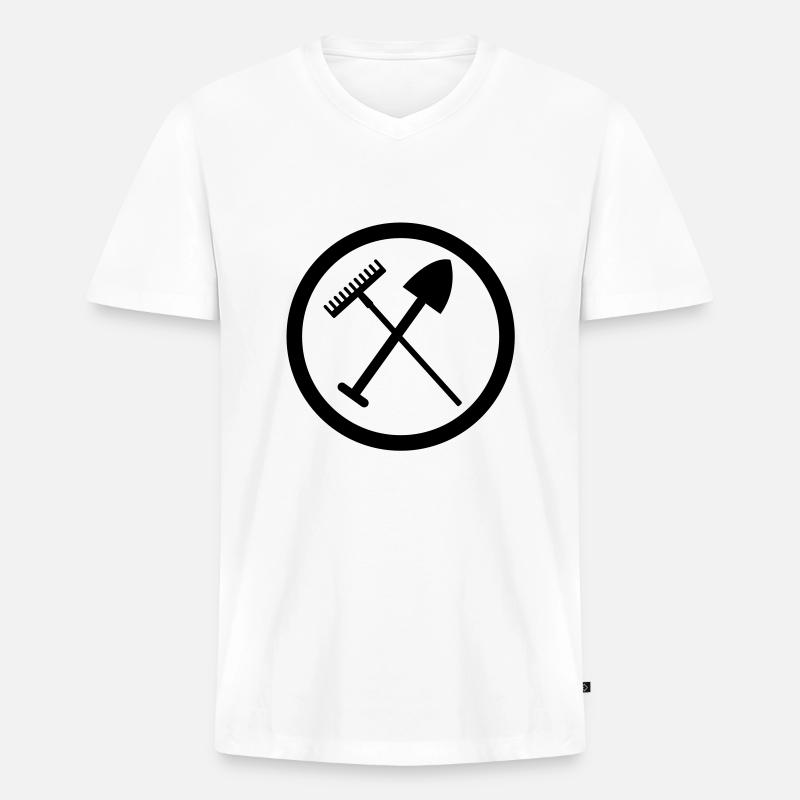Gärtner - Männer Premium Bio T-Shirt mit V-Ausschnitt - Weiß