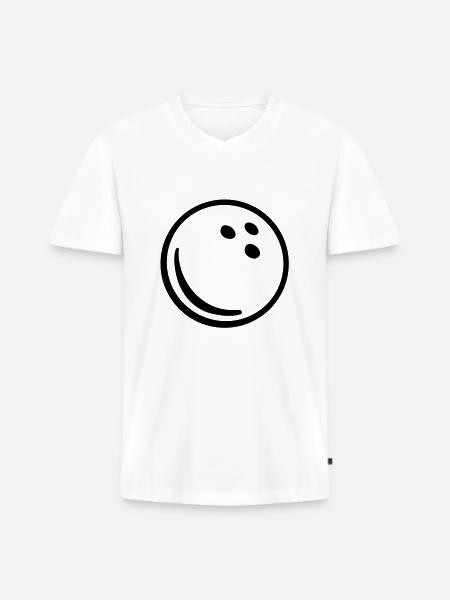 Bowling - Männer Premium Bio T-Shirt mit V-Ausschnitt - Weiß