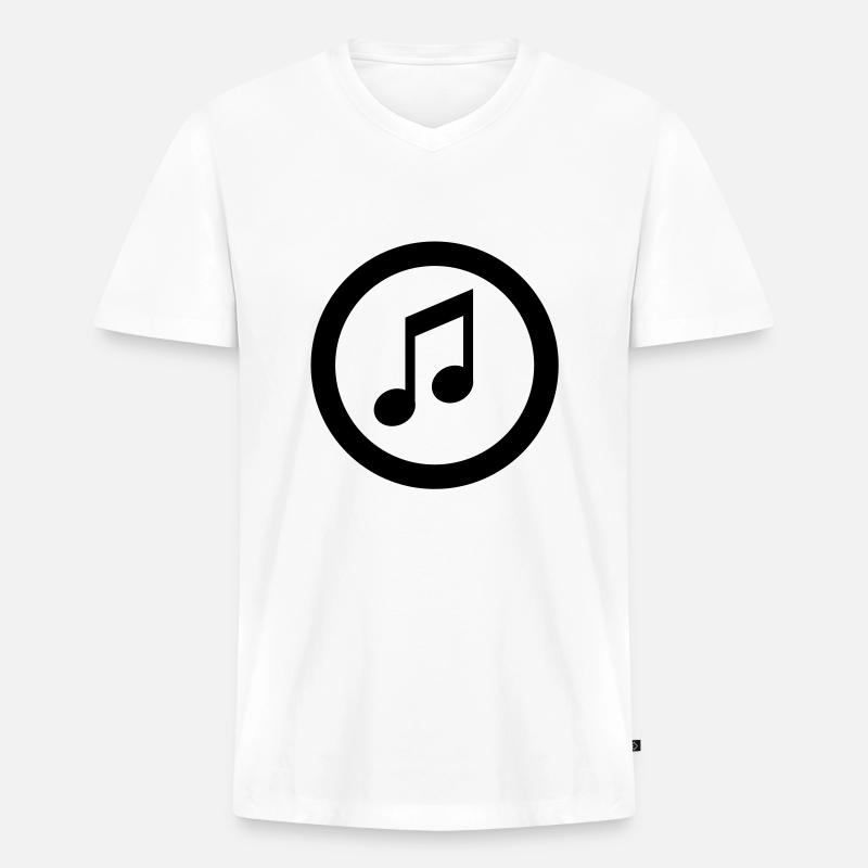 note icon - Männer Premium Bio T-Shirt mit V-Ausschnitt - Weiß