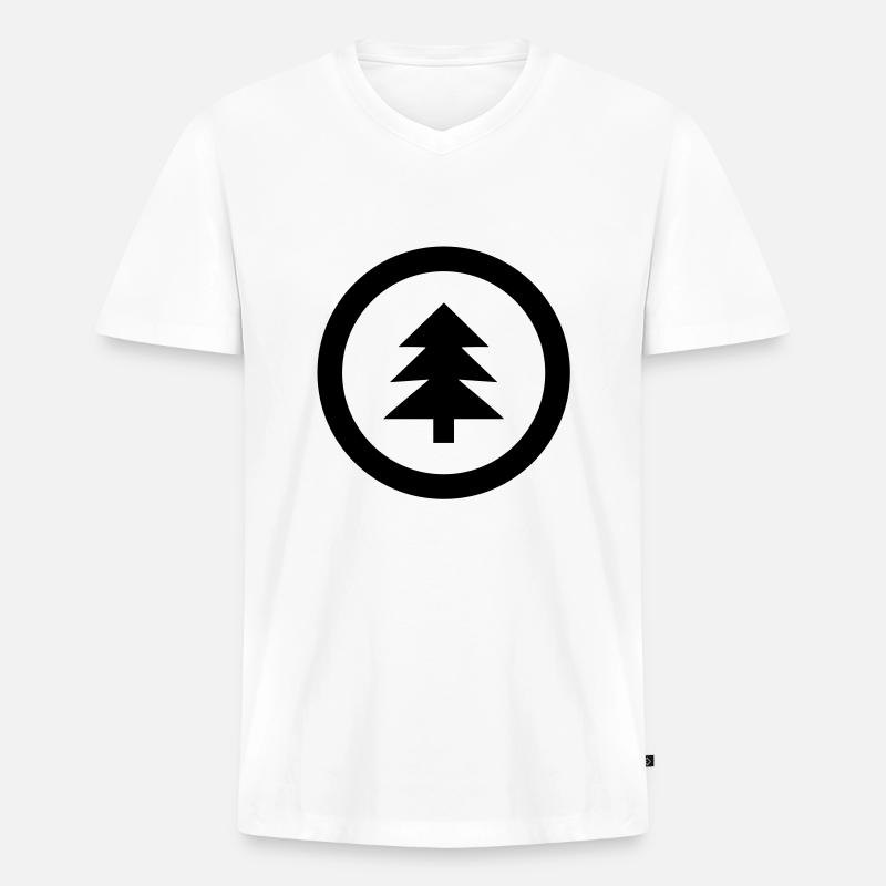 tree icon - Männer Premium Bio T-Shirt mit V-Ausschnitt - Weiß