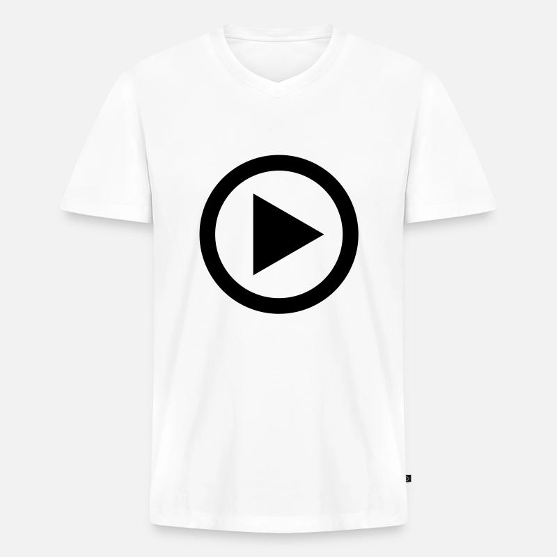 play - Männer Premium Bio T-Shirt mit V-Ausschnitt - Weiß