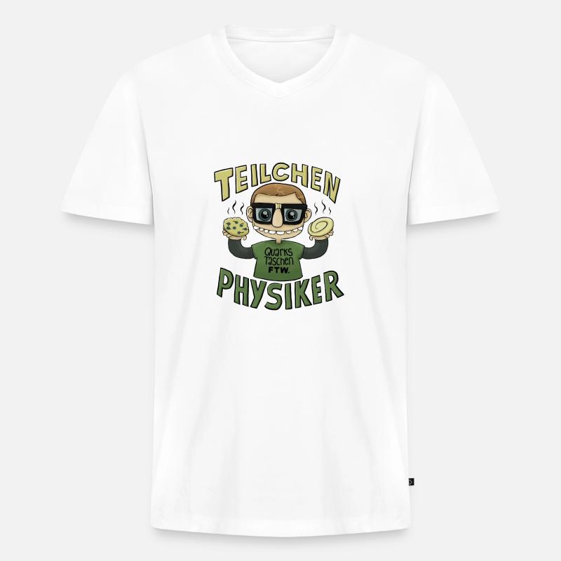 Teilchenphysiker - Männer Premium Bio T-Shirt mit V-Ausschnitt - Weiß