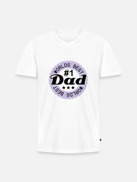 worlds_best_dad___f2 - Men's Premium Organic T-shirt with V-neck - white