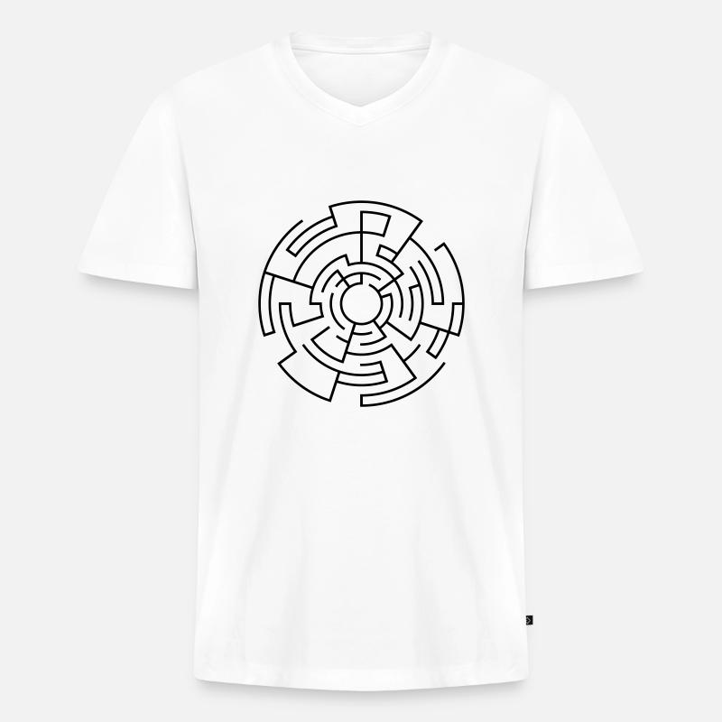 labyrinth - Männer Premium Bio T-Shirt mit V-Ausschnitt - Weiß