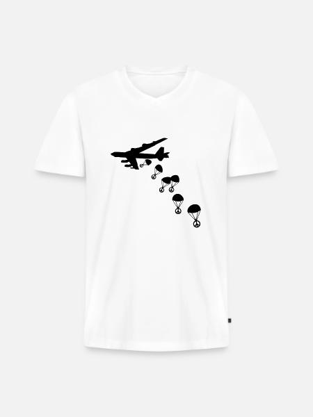 Peace B52-Bomber - Männer Premium Bio T-Shirt mit V-Ausschnitt - Weiß