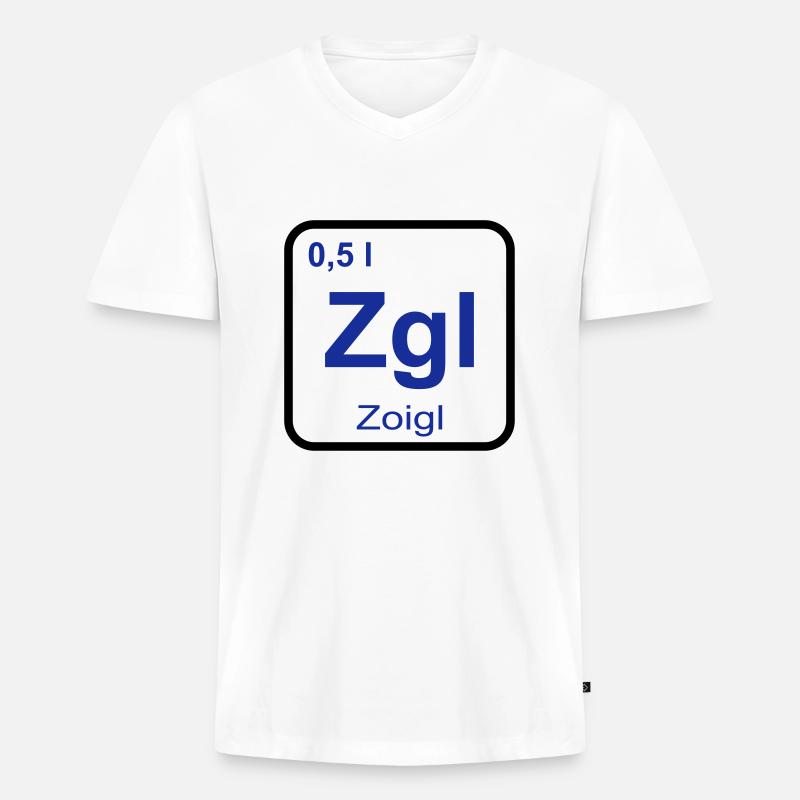 Zoigl Bier - Männer Premium Bio T-Shirt mit V-Ausschnitt - Weiß